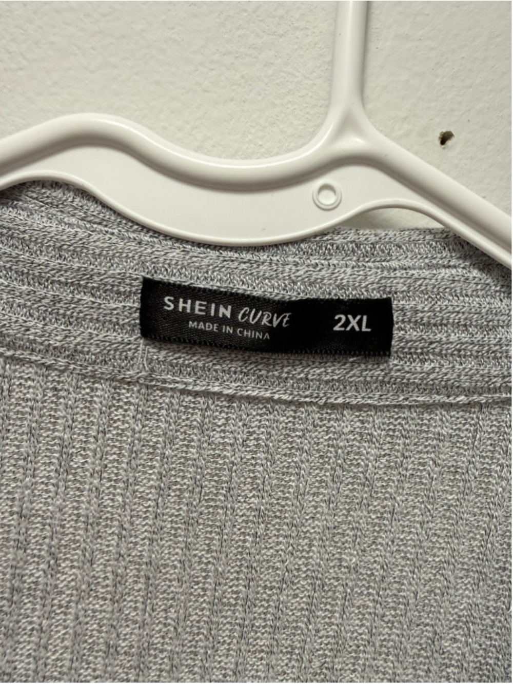 Women's SHEIN CURVE Gray Ribbed Polo Midi Dress 2XL - Picture 3 of 4